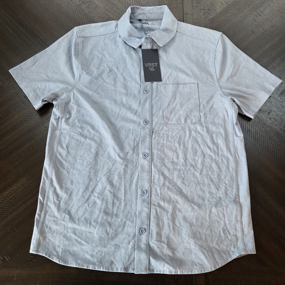 VRST Muted Denim Short Sleeve Button-Down Shirt New Men's Medium